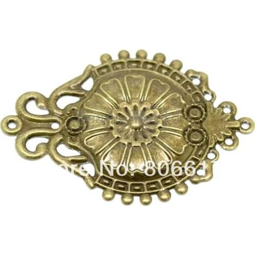 Best Quality 30 Pcs Bronze Tone Filigree Flower Wraps Connectors Embellishments Jewelry Findings 66x46mm(W03515)