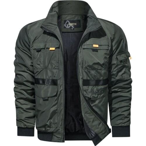 Men Baseball Uniform Jacket 2020 Men Multi Pockets Windbreaker Jacket Male Bomber Military Outdoor Overcoat Man Tactical Outwear