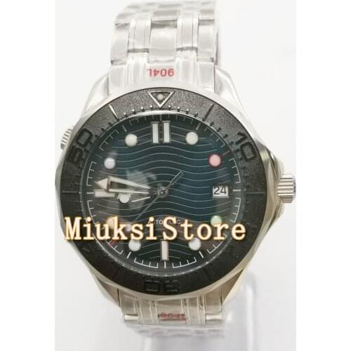 41mm blue dial black ceramic bezel sapphire crystal date NH35 Automatic mens watch