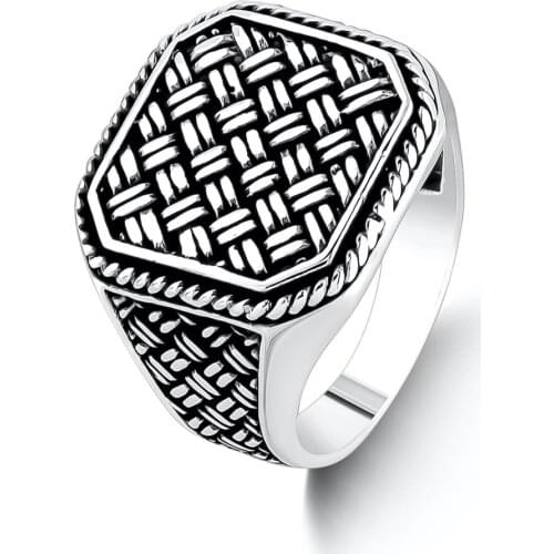 Vintage Sterling Silver Ring With Knot Motif For Men High Quality Fashionable Solid 925 Sterling Silver Men For Gifts