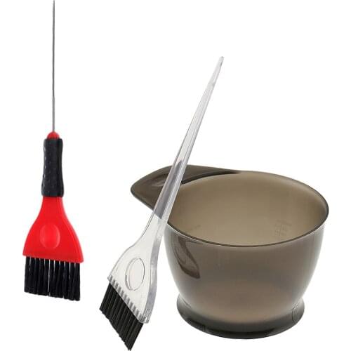 3Pcs Beauty Salon Barber Hair Coloring Dye Bowl Brushes Combo DIY Kits