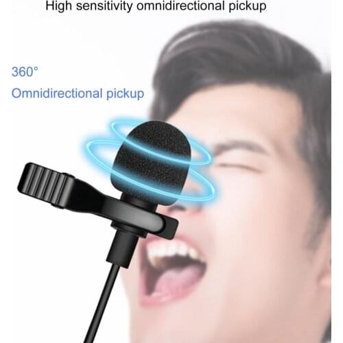 Lapel Microphone Professional Noise Reduction Plastic Voice Control Lavalier Microphone for Live Vlog