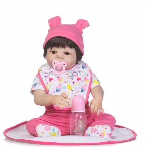 New doll reborn girl baby toys gift full silicone reborn baby dolls 22"55cm bebe girl reborn bonecas kid toy dolls gift DOLLMAI