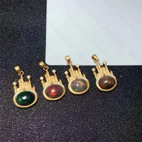 New 925 silver pendant black opal pendant calm and simple atmosphere