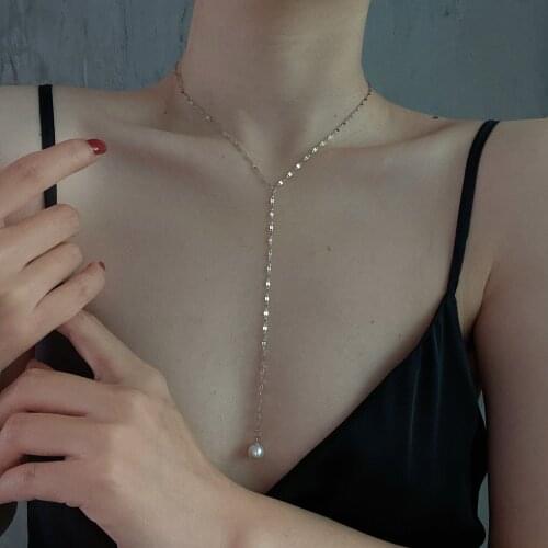 Charm pendant necklace of women 2020 trendy chain pearl necklace female jewelry birthday party gift