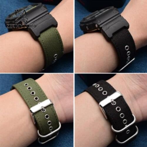 Nylon Watch Strap for DW5600\5000 GW-M5610 GA110\100 Handmade Canvas watch chain 16mm Climbing Nylon canvas watch belt