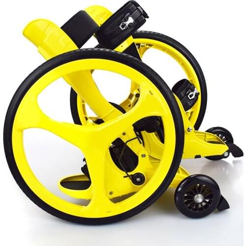 Colour Yellow Wheel Diameter 52CM/49CM Road Roller Skates for Adult and Teenage