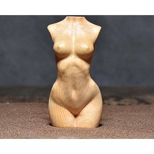 S014 --- 9*3.5*3"CM Carved Boxwood Carving - Pretty Girl Woman Lady Geisha
