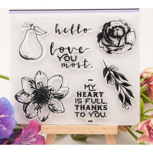 Flowers Series Transparent Clear Silicone Stamp/Seal for DIY Scrapbooking/photo Album Decorative Card Making T1281