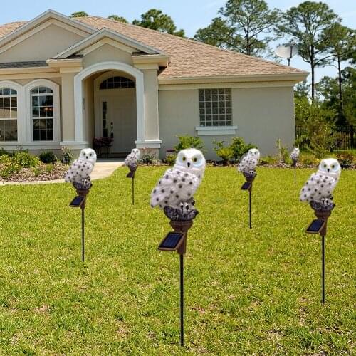 2pcs Warm white LED Solar Light Simulation Owl Lamp Outdoor Garden Lawn Stakes Light 2V 60mA for Home Courtyard 450x105x75mm
