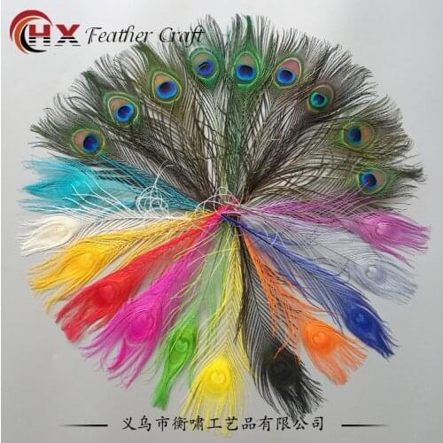 Top quality peacock feathers 20 Pcs/lot, length 25-32 CM beautiful natural peacock feather Diy jewelry Decorative Deco fittings