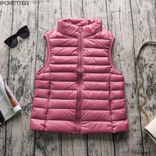 Women Lightweight Windproof Warm Vest Women Sleeveless Ultra Light Down Vests White Duck Down Jacket