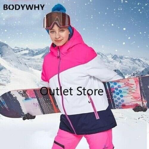 Winter Womens Ski Suit Hooded Snowboard Jacket Waterproof Snow Pants Skiing Set