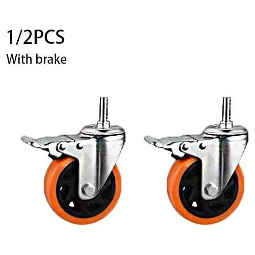 1/2Pcs Metal Furniture Casters Roller Universal Caster Industrial Wheel Double Bearing Wheel Furniture Accessory
