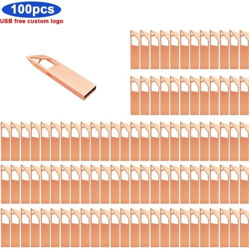 100pcs/lot USB 2.0 Flash Drives usb flash metal free custom logo Pendrive stick flash memory card 32GB/8GB/4GB/16GB/128GB gift