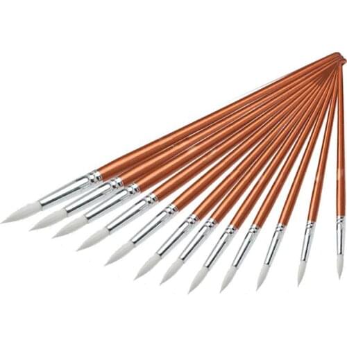 12pcs Fine Wooden Paint For Acrylic Watercolor Oil Painting Artists Brushes Art Supplies Кисти Для Рисования Brush Pen