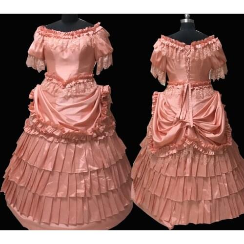 2020 New pink Vintage costumes 18th Duchess Retro medieval Renaissance Reenactment Theatre Civil war Victorian dress D-552