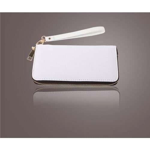 3pcs Wallets Sublimation DIY White Double Sided Canvas Multifunctional Long Wallet With Gold Zipper