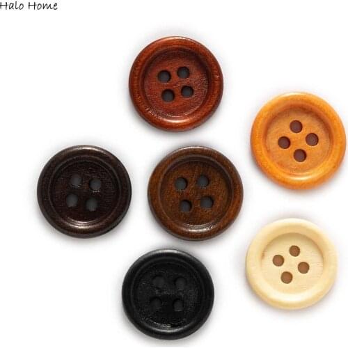 30/50pcs 4 Hole Wood Buttons for Sewing Scrapbook Clothing Crafts Gift Jacket Blazer Sweaters Handwork Accessories 10-25mm