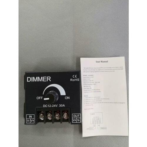 30A 12V Led Compact Fluorescent Lamp Dimmer High-Power Dimming Rotary Switch Lamp Light Belt Monochrome Controller