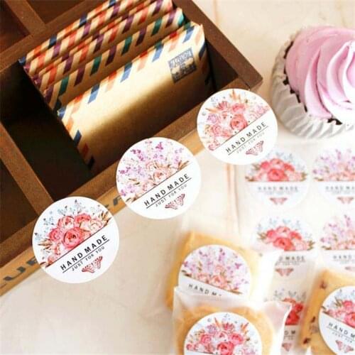54 Pcs/lot Hand Made Flower Sticker Labels Food Seals For Wedding Party Gift