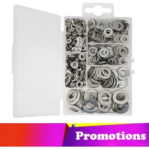660 Pcs/Set M3 M4 M5 M6 M8 M10 Washer Spacers Stainless Steel Flat Washer Plain Gasket Spacers Kit Screw Bolt Fastener Metalwork