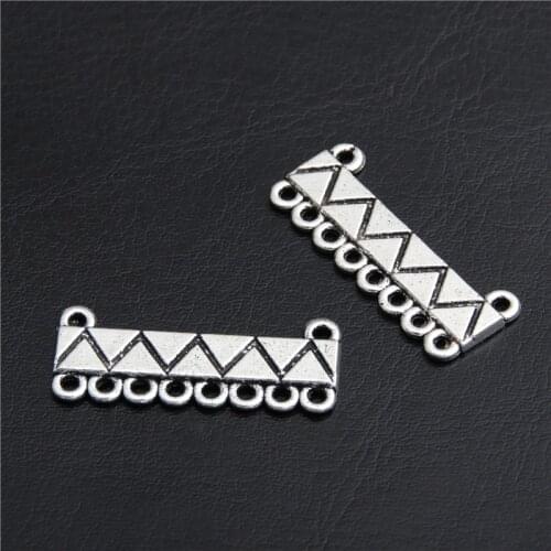8pcs Silver Color Square Connectors Charm Pendant Jewelry Making Findings Accessories DIY Handmade Craft A2819