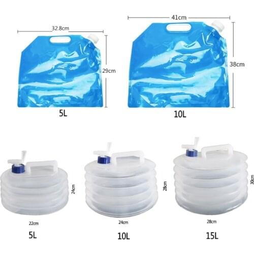 Car Foldable Bucket Outdoor Travel Portable Large Capacity Bucket with Tap Water Bag