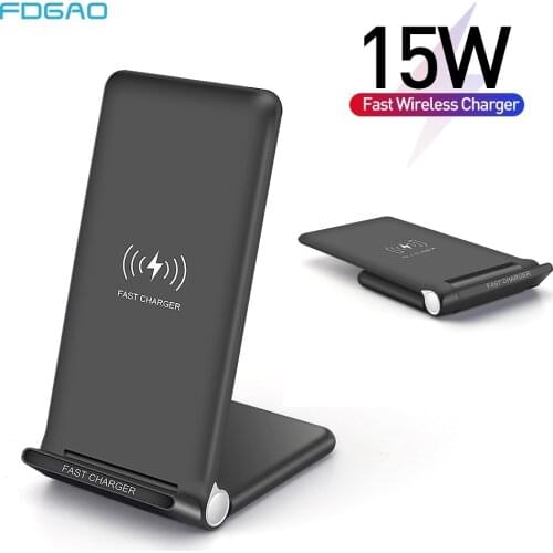 FDGAO Foldable Fast 15W Qi Wireless Charger Stand Charging Dock Station Phone Holder For iPhone 11 Pro XS MAX XR Samsung S10 S20