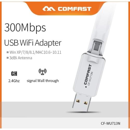 CF-WU713N 2.4GHz 150Mbps WiFi Adapter Wireless Network Card For Desktop Laptop Portable USB2.0 Wifi External High Gain Antenna