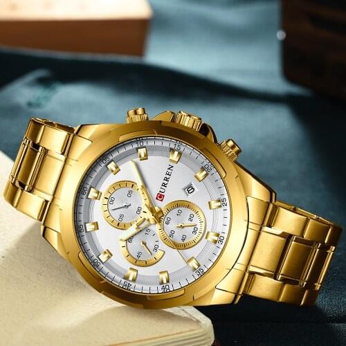 CURREN 2020 New Brand Chronograph Man Watch Fashion Sport Watches Luxury Stainless Steel Watches Waterproof Male Wristwatch Time