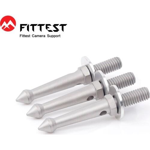 FITTEST 80mm tripod spikes camera stainless steel spikes 3pcs set 3/8 screw stainless steel spike LS-80