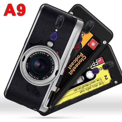 For OPPO A9 Case 6.53" TPU Soft retro camera phone Cover For OPPO A9 A 9 case OPPOA9 coque Shockproof Protective shell cases