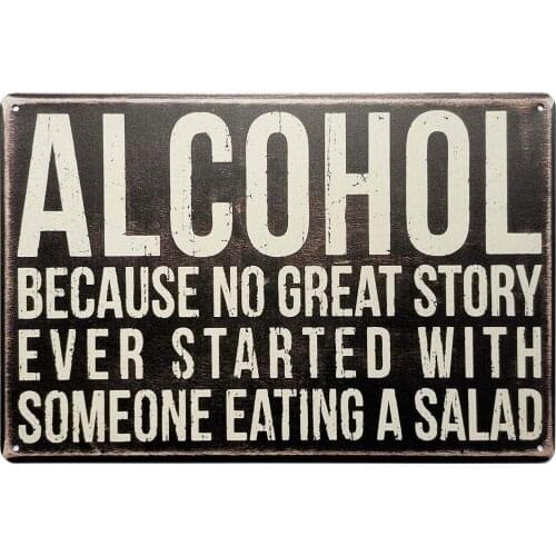 ERLOOD Alcohol Tin Signs Unique Metal Bar Wall Plaque Decor Vintage Kitchen Tin Sign 12 X 8