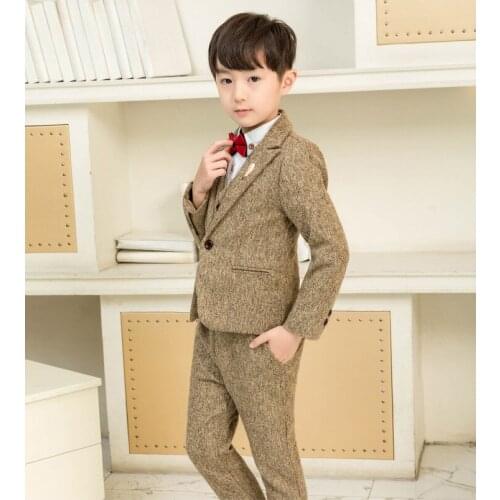 Flower Boys Wedding Suit Kids Blazer Jacket Gentleman Formal Birthday Dress School Children violin dance show Costume