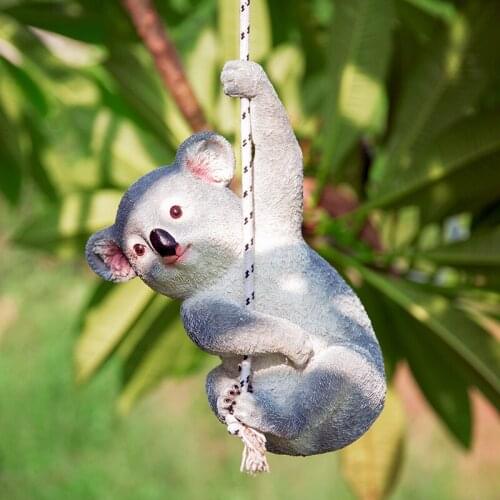 Creative Simulation Animal Outdoor Patio Garden Cartoon Koala Panda Swinging Suspension Sculpture Garden Decorations Accessories