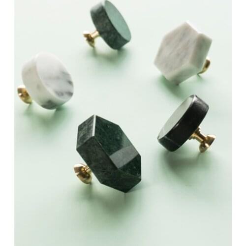 Nordic INS creative marble brass handle cabinet wardrobe drawer cabinet door creative single hole handle