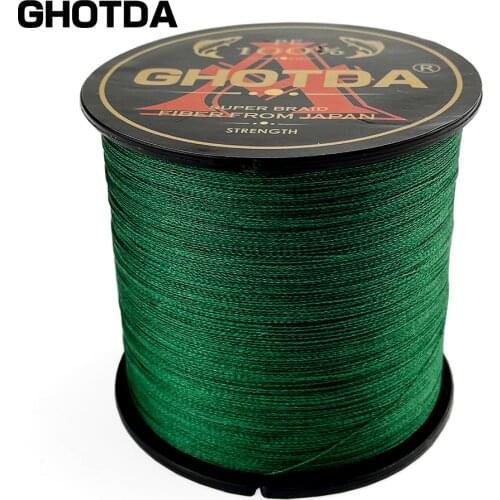 GHOTDA 4 Strands Braided Fishing Line 300M PE Wire 10LB-80LB Multifilament Fishing Line 7 Colors to Choose