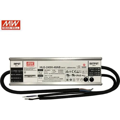 Meanwell HLG-240H-48B/AB 240W 48V Power Supply WaterProof IP67 for 2pcs Quantum Board 120W LM301H/B Dimmable Led Driver Indoor