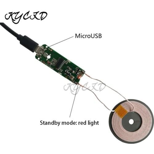 Micro USB DC 5V Qi Wireless Charger Module Transmitter Circuit Coil Board with LED Indicator For iPhone Samsung Smartphone