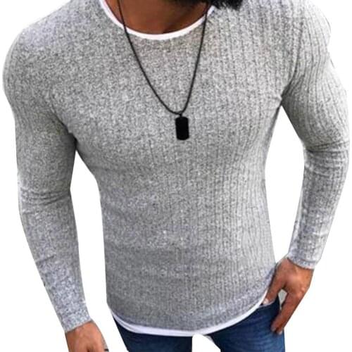 Mens T shirt Winter Basic Solid Color O Neck Long Sleeve Knitted Pullover Slim Thin Sweater Plus Size Black Red Spring Autumn