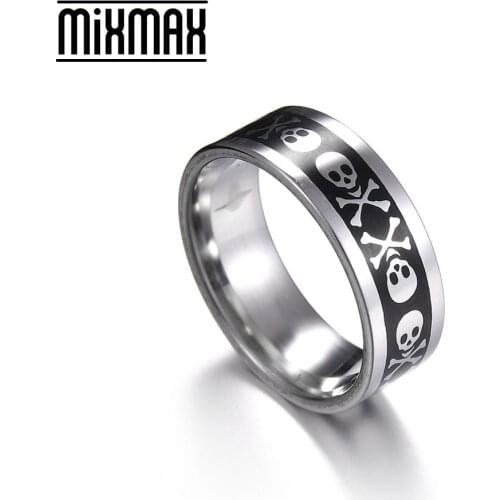MixMax 30pcs Mens Top Quality Skull Stainless Steel Punk Style Fashion Jewelry Rings Brand New