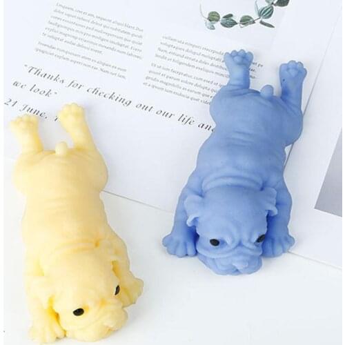 Soft Cute Realistic Silicone Bulldog Soft Animal Stress Relieve Squeezing Kids Adult Toy Kawaii Animal dog Toy