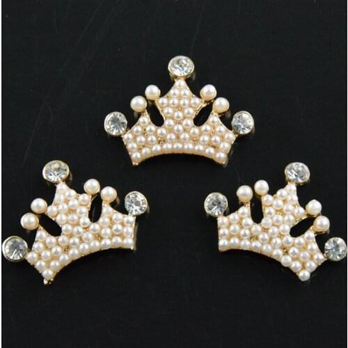 New Arrivel 10pcs/lot Princess Pearl Crown Alloy Rhinestone DIY girls Hair Accessories Free Shipping #PJ08