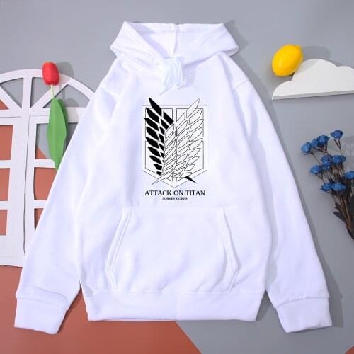 Japan Anime Attack on Titan Hoodies Female Jiyuu no Tsubasa Print Hooded Sweatshirt Girl Hip Hop Japan Street Tops Women Clothes