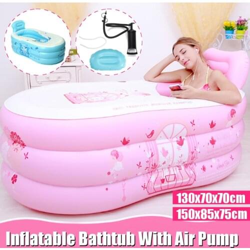 Portable Family Inflatable Bathtub Adult Couple Thickened PVC Warm Bath Bathtub Folding Bathtub Childrens Bathtub Bathroom SPA