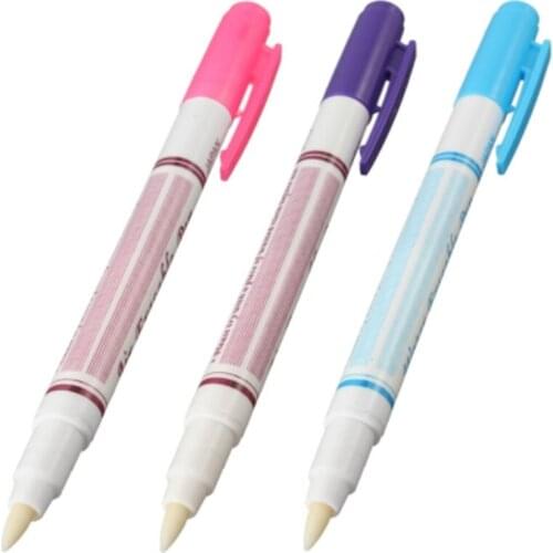 Double Head Blue Purple Pink Air Water Erasable Pen Fabric Marker Water Soluble Automatically Disappear Pen Sewing Tool