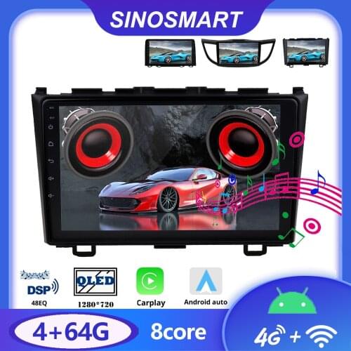 Sinosmart 8 Core,DSP 48EQ Car GPS Navigation Radio for Honda CRV CR-V 2006-2018 2din 2.5D IPS/QLED Screen