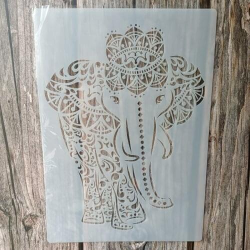 A4 Size DIY Craft Chain Elephant Stencil for Painting on Wood,Fabric,Walls Art Scrapbooking Stamping Album Embossing Paper Cards