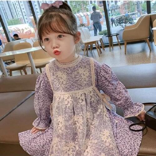 Spring Girls Dress Newborn Princess Dresses for Baby Girls Dress Cute Floral Printing Dress Vest Dress for Children Clothes Sets